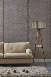 Opviq Lámpara de Pie con Trípode de Madera y Pantalla Multicolor